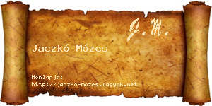 Jaczkó Mózes névjegykártya